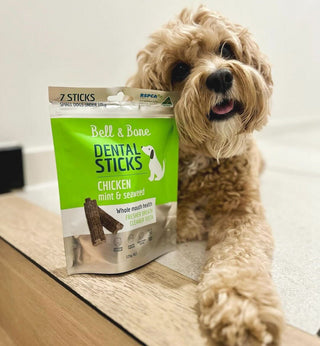 Bell & Bone Chicken, Mint and Seaweed Dog Dental Sticks - Henlo Pets