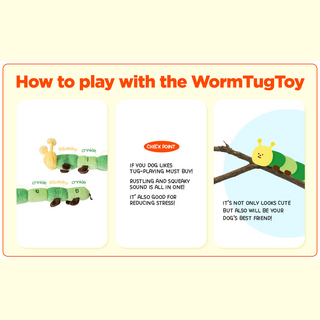 Bite Me - Worm Tug Toy - Henlo Pets