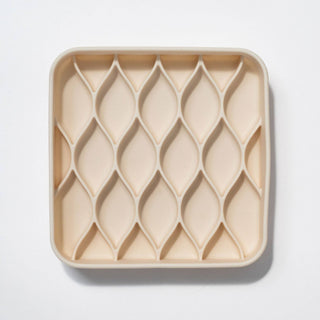 Dogged Argyle Slow Feeder Bowl - Buttercream | Henlo Pets