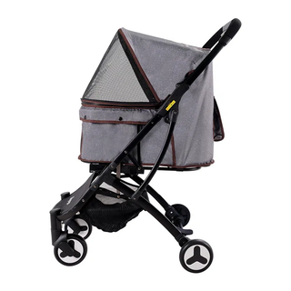 Ibiyaya Speedy Fold East Store Pet Stroller - Grey Denim - Henlo Pets