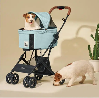 Ibiyaya 3-in-1 Travois Detachable Carrier Pet Stroller for Small to Medium Pets - Nimbus Grey - Henlo Pets