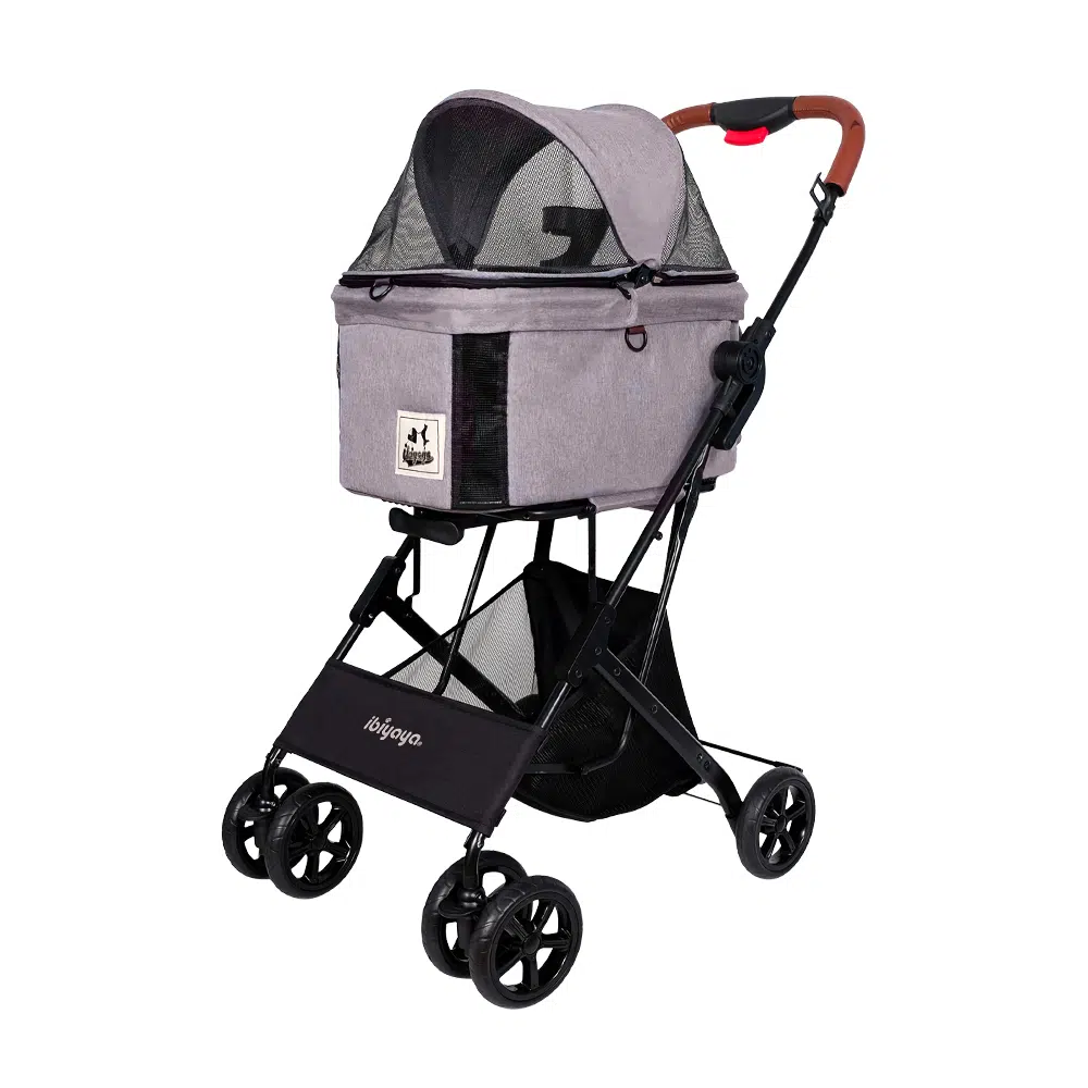 Ibiyaya 3-in-1 Travois Detachable Carrier Pet Stroller for Small to Medium Pets - Nimbus Grey - Henlo Pets