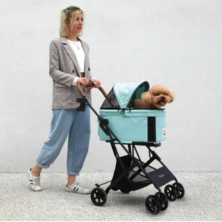 Ibiyaya 3-in-1 Travois Detachable Carrier Pet Stroller for Small to Medium Pets - Nimbus Grey - Henlo Pets