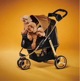 Ibiyaya Monarch Premium Aluminum Alloy Pet Stroller - Luxury Gold - Henlo Pets