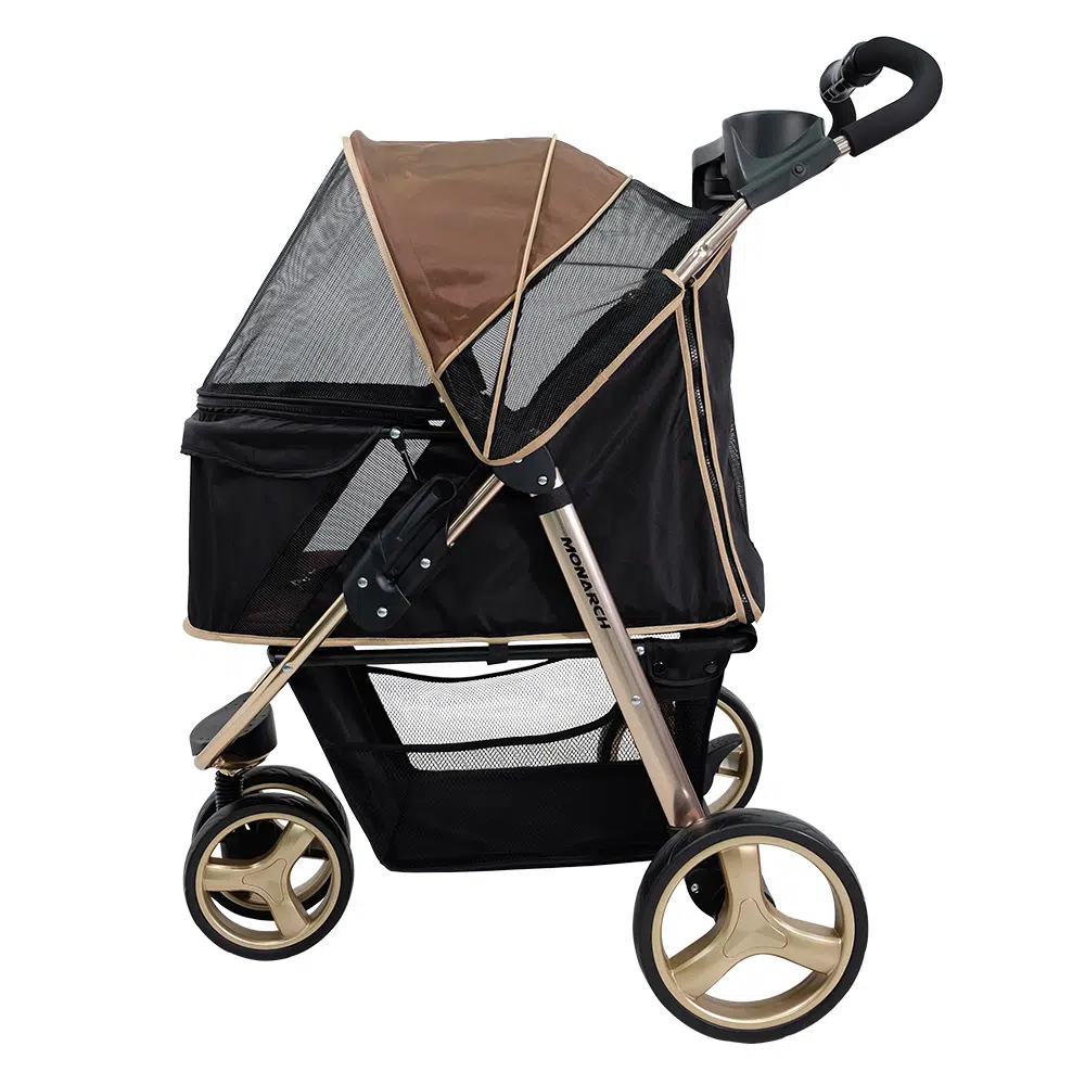 Ibiyaya Monarch Premium Aluminum Alloy Pet Stroller - Luxury Gold - Henlo Pets