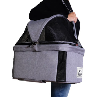 Ibiyaya 3-in-1 Travois Detachable Carrier Pet Stroller for Small to Medium Pets - Nimbus Grey - Henlo Pets