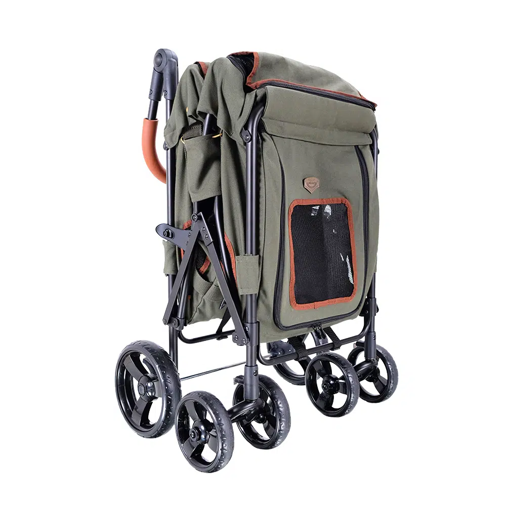Ibiyaya Pet Wagon for dogs up to 25kg - Army Green - Henlo Pets