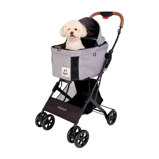 Ibiyaya 3-in-1 Travois Detachable Carrier Pet Stroller for Small to Medium Pets - Nimbus Grey - Henlo Pets