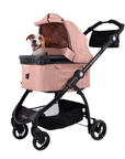 Ibiyaya CLEO Car Seat Travel Function Pet Stroller - Coral Pink - Henlo Pets