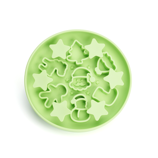 Starry Night Christmas Slow Feeder Bowl Light Green | Henlo Pets