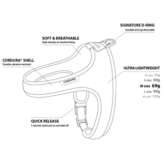 Charlie's Backyard - Town Cordura® Harness Yellow - Henlo Pets