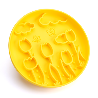 Yellow Tulip Slow Feeder Bowl | Henlo Pets