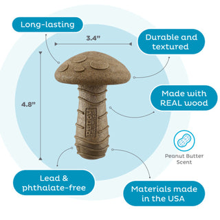 Outward Hound Dogwood Mushroom Durable Dog Chew Toy