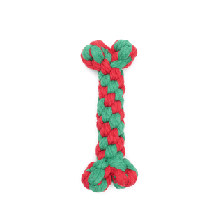 Christmas Jolly Bone Rope Dog Toy - Henlo Pets