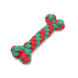 Christmas Jolly Bone Rope Dog Toy - Henlo Pets