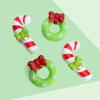 Holiday Joy Squeaky Chew Toy Set | Henlo Pets