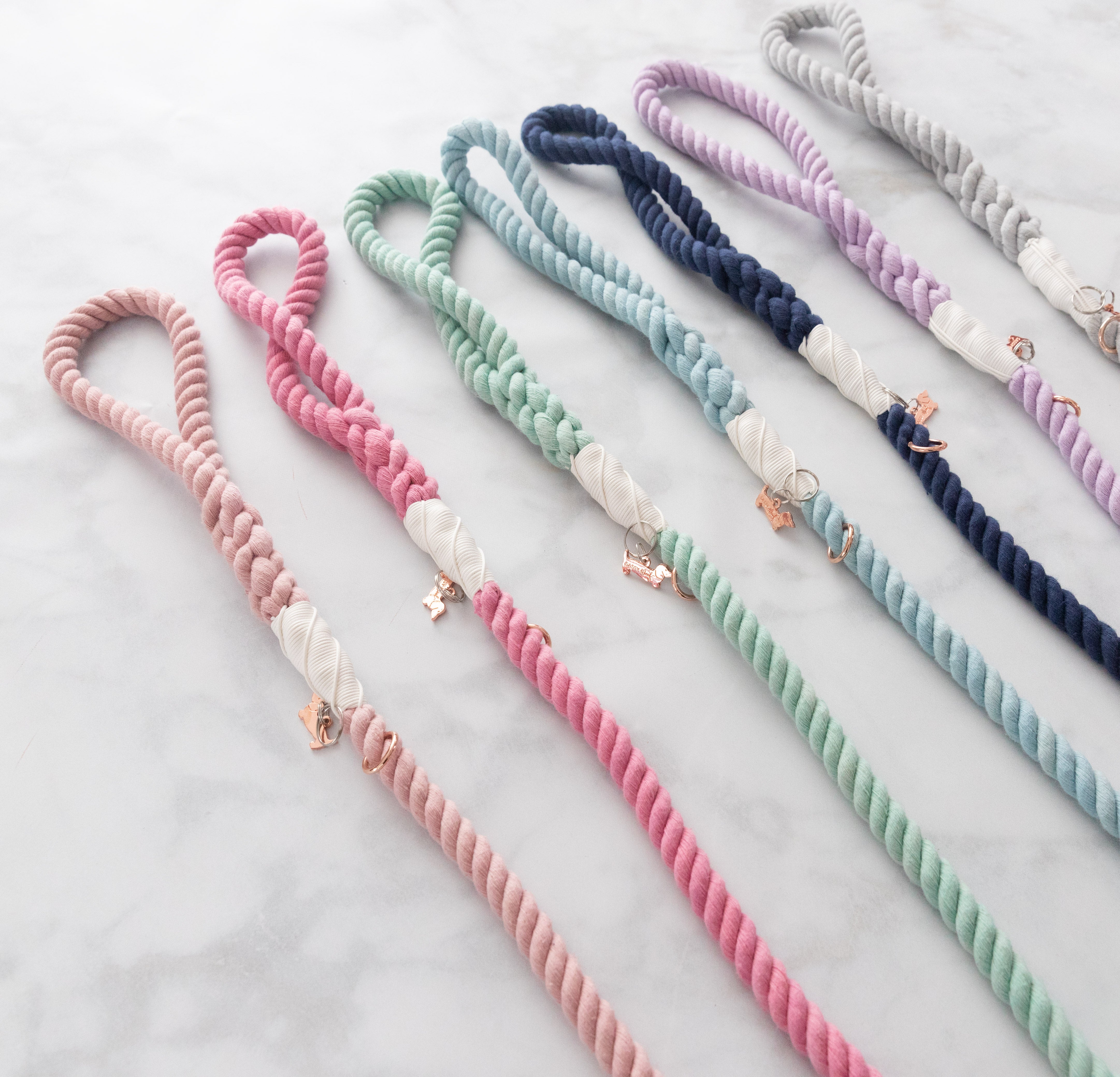 Sassy Woof Rope Leash - Cotton Candy - Henlo Pets