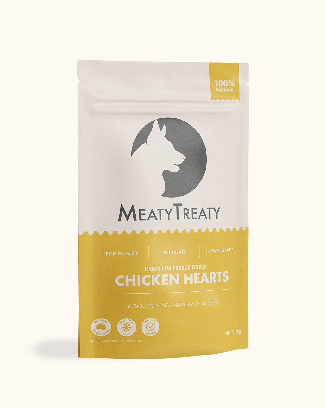 MeatyTreaty - Freeze Dried Chicken Hearts 100g - Henlo Pets