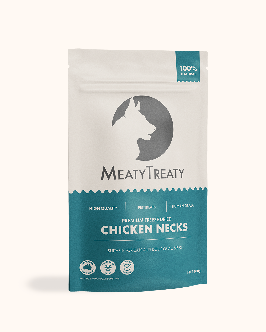 MeatyTreaty - Freeze Dried Chicken Neck 100g - Henlo Pets