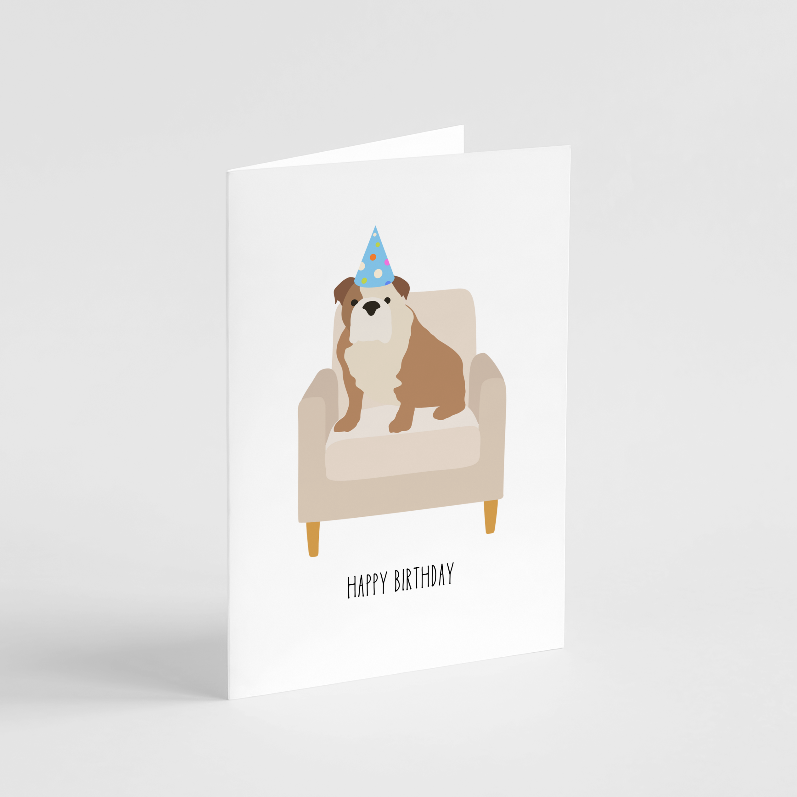 Bulldog Happy Birthday Card - Henlo Pets