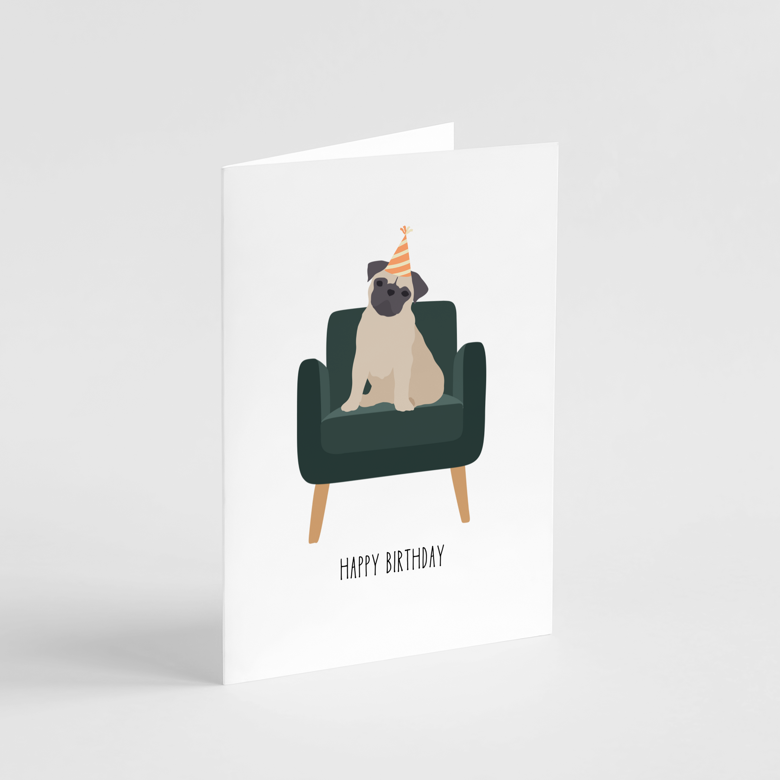 Pug Happy Birthday Card - Henlo Pets
