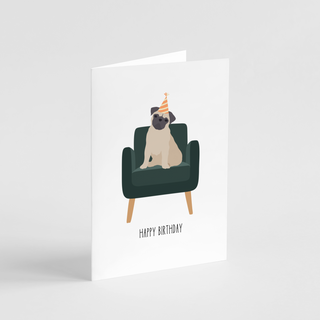 Pug Happy Birthday Card - Henlo Pets