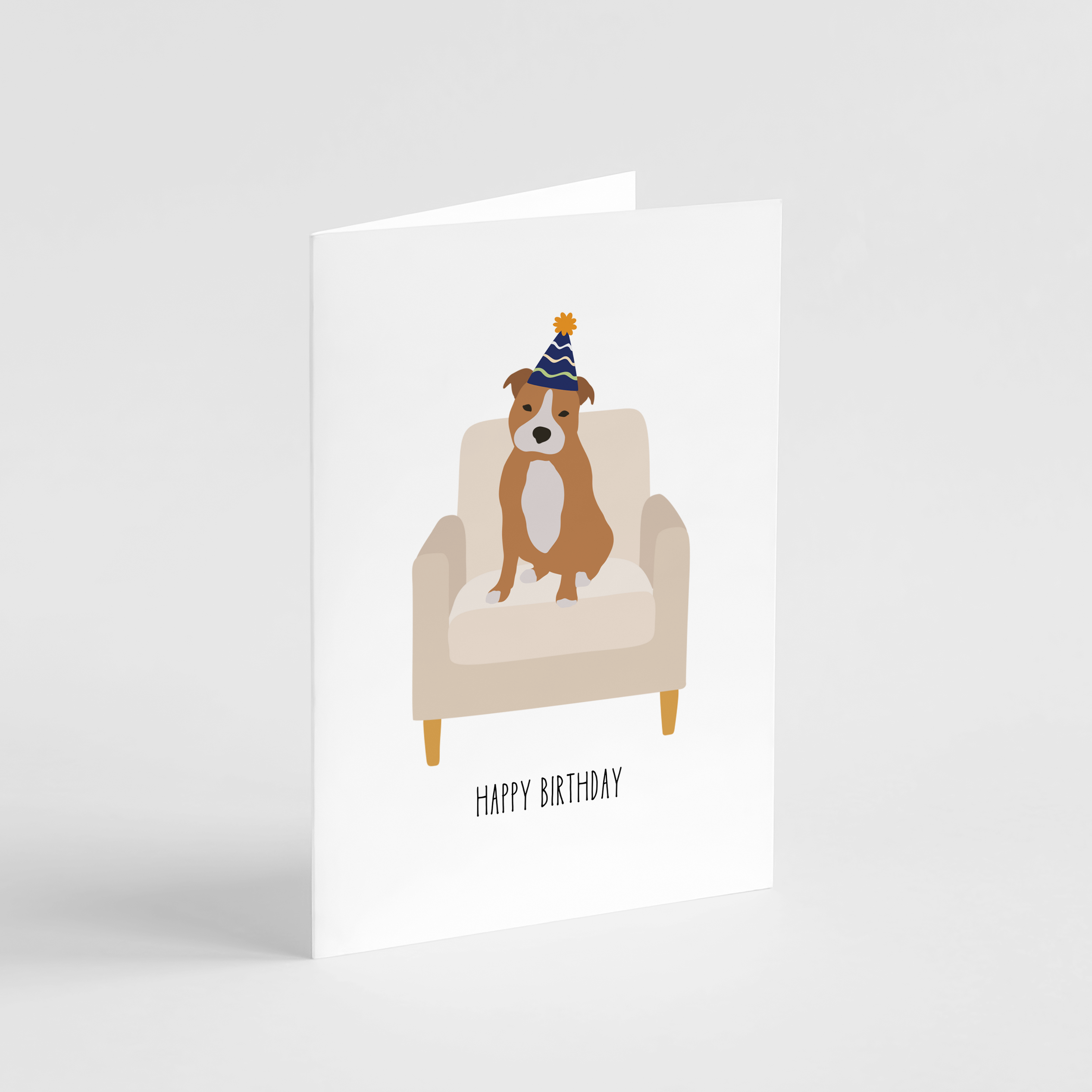 Staffy Happy Birthday Card - Henlo Pets