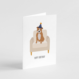 Staffy Happy Birthday Card - Henlo Pets