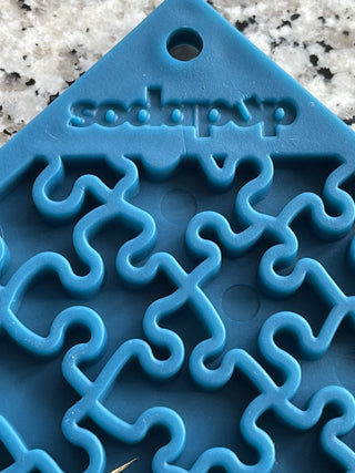 SodaPup - Jigsaw Square eMat Licking Mat Blue - Henlo Pets