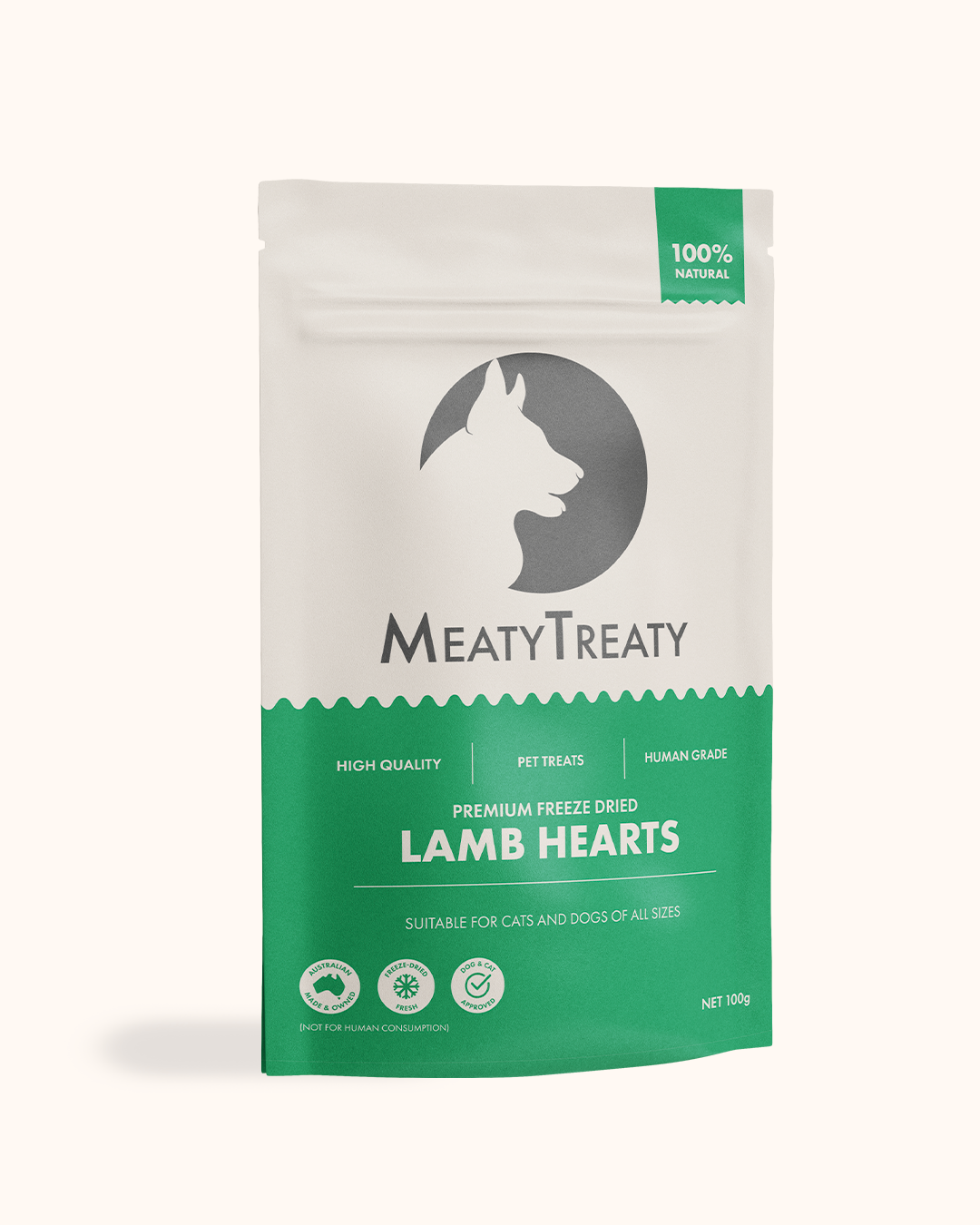 MeatyTreaty - Freeze Dried Lamb Heart 100g - Henlo Pets