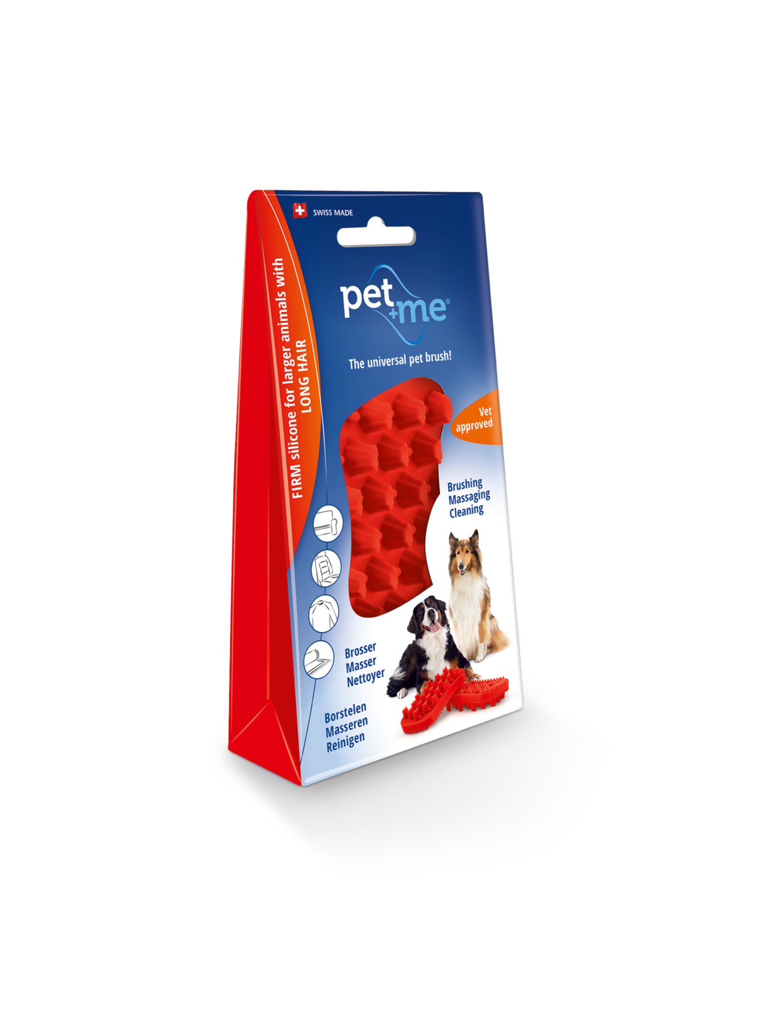 Pet+Me® - Firm Red Brush - Henlo Pets