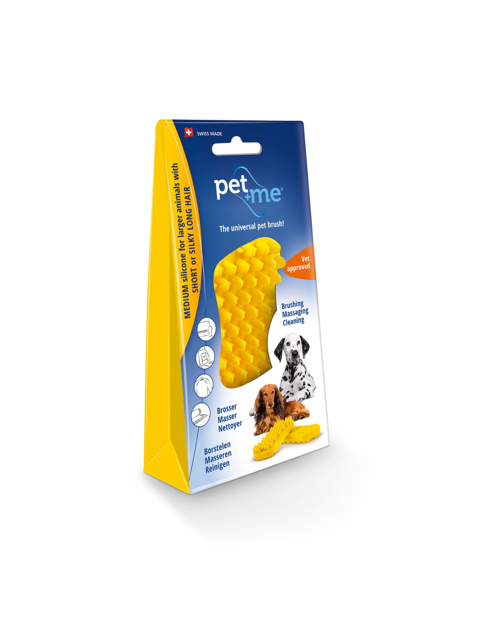Pet+Me® - Medium Yellow Brush - Henlo Pets