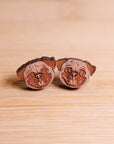 Pug - Wooden Stud Earrings - Henlo Pets