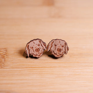 Golden Retriever - Wooden Stud Earrings - Henlo Pets