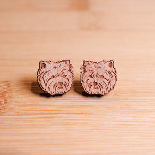 Westie - Wooden Stud Earrings - Henlo Pets