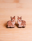 Corgi - Wooden Stud Earrings - Henlo Pets