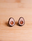 Avocado - Wooden Stud Earrings - Henlo Pets
