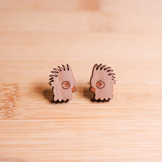 Sunny Cockatoo - Wooden Stud Earrings - Henlo Pets