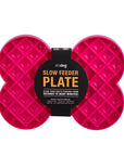 SloDog No Gulp Slow Food Plate - Bone Shape Pink - Henlo Pets