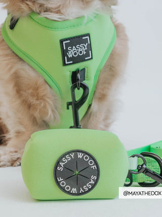 Sassy Woof Waste Bag Holder - Neon Green - Henlo Pets