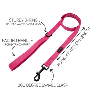 Sassy Woof Leash - Neon Pink - Henlo Pets